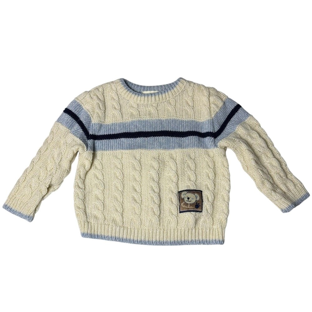 B.T. Kids Boys Sweater Cream Blue Size 18 M